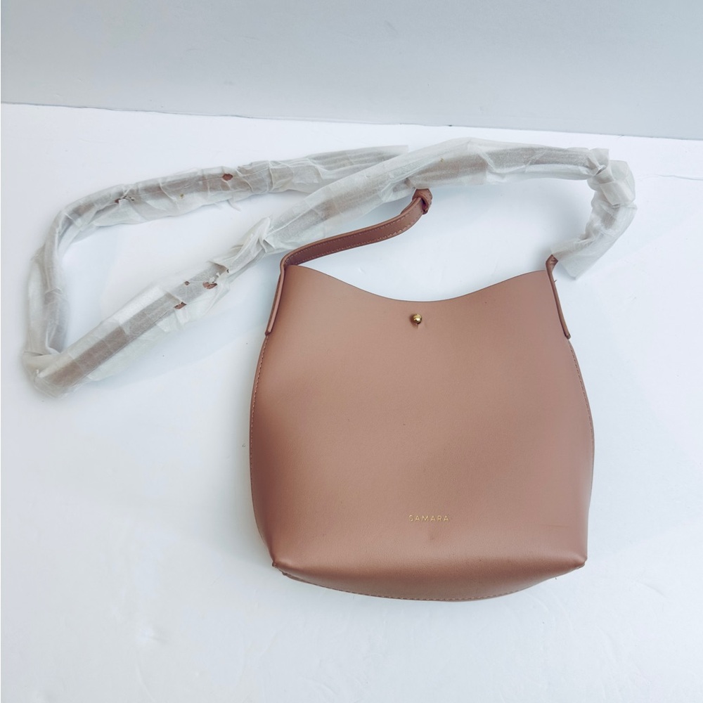 New Anthropologie SAMARA Taupe Leather‎ Crossbody Bag